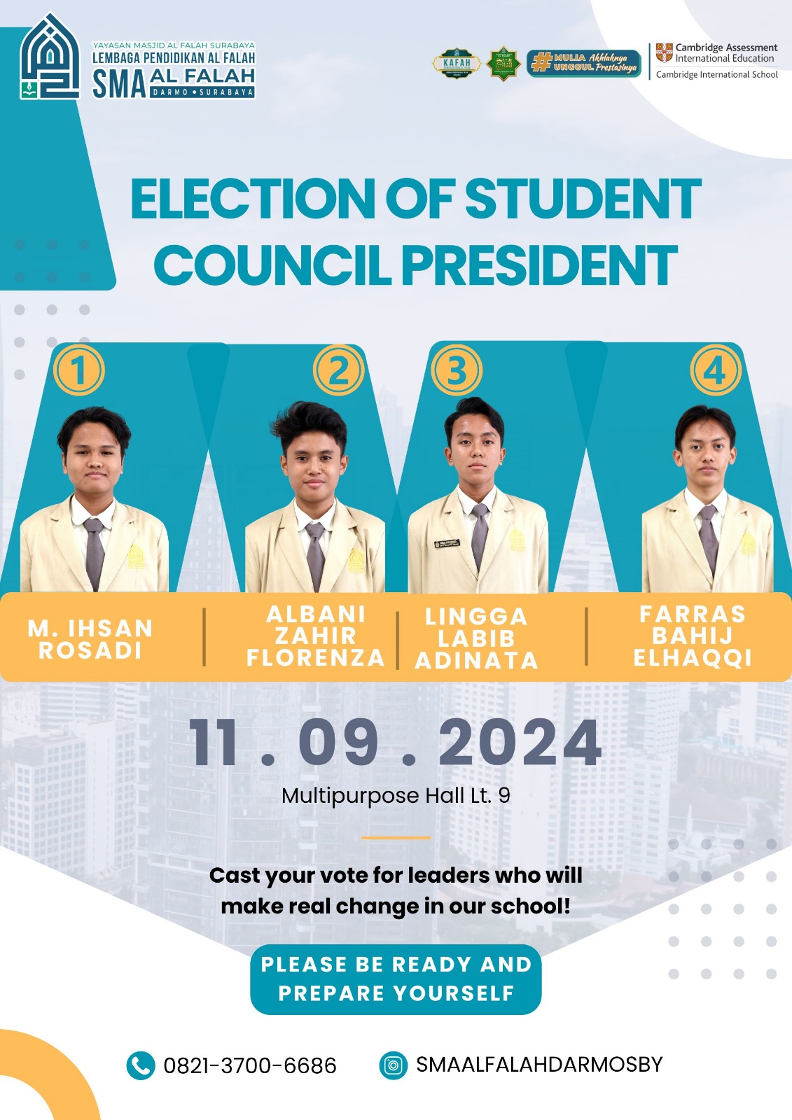 ELECTION OF STUDENT COUNCIL PRESIDENT
